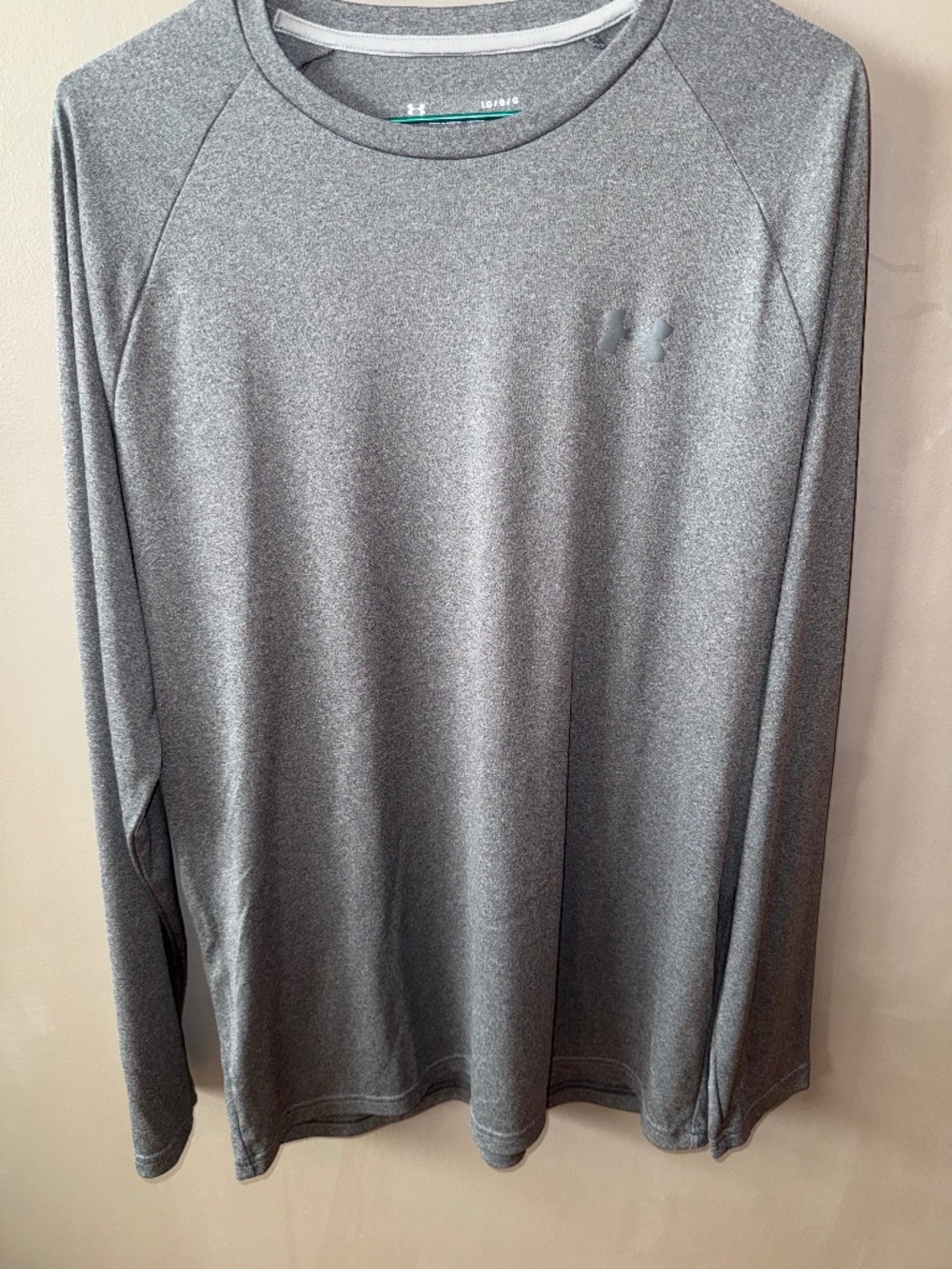 Under Armour "Men's Tech" Grey Long Sleeve Tee, Grey Heathered Large